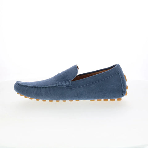 Johnston & Murphy 20-6327 Mens Blue Suede Loafers & Slip Ons Penny Shoes