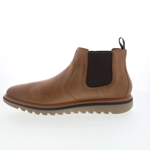 Johnston & Murphy 20-7152 Mens Brown Leather Slip On Chelsea Boots