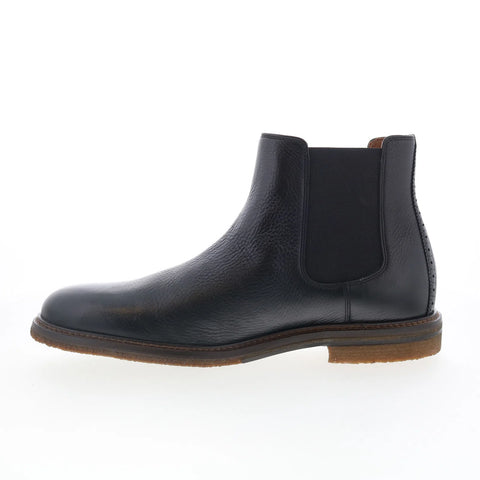 Johnston & Murphy 20-7285 Mens Black Leather Pull On Chelsea Boots