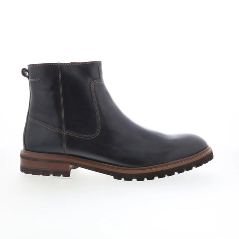 Johnston & Murphy 20-7647 Mens Black Leather Zipper Chelsea Boots