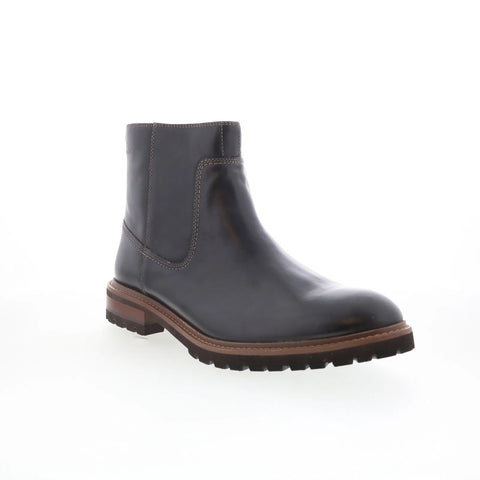 Johnston & Murphy 20-7647 Mens Black Leather Zipper Chelsea Boots