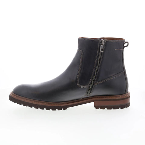 Johnston & Murphy 20-7647 Mens Black Leather Zipper Chelsea Boots