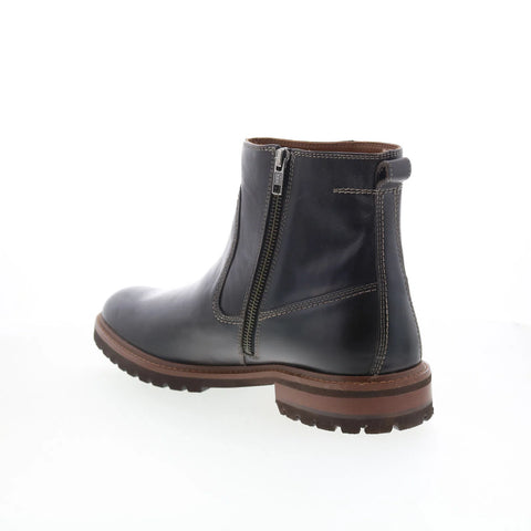 Johnston & Murphy 20-7647 Mens Black Leather Zipper Chelsea Boots