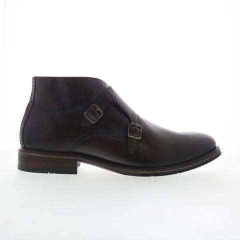 Johnston & Murphy 20-7944 Mens Brown Leather Hook & Loop Casual Dress Boots