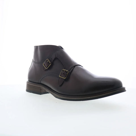 Johnston & Murphy 20-7944 Mens Brown Leather Hook & Loop Casual Dress Boots