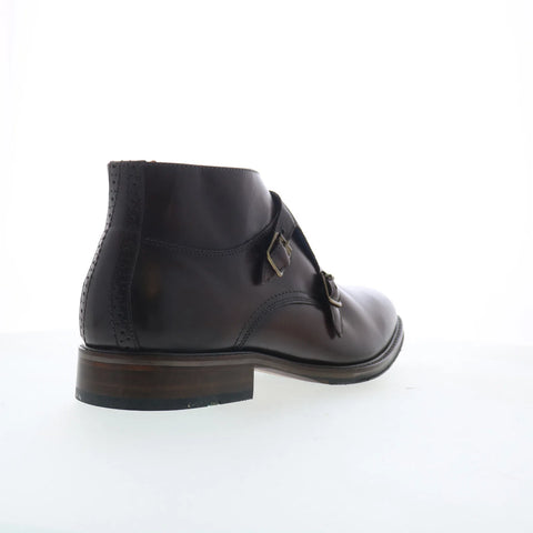 Johnston & Murphy 20-7944 Mens Brown Leather Hook & Loop Casual Dress Boots