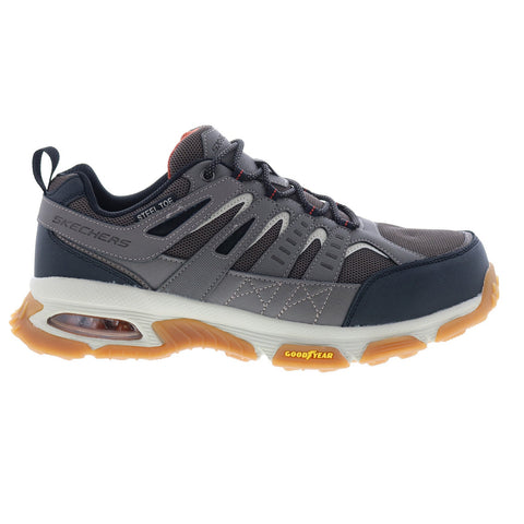 Skechers Skech Air Envoy Steel Toe Arcket Mens Gray Wide Athletic Shoes