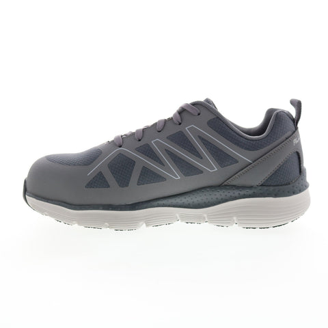 Skechers Arch Fit Slip Resistant Vigorit 200152 Mens Gray Athletic Work Shoes