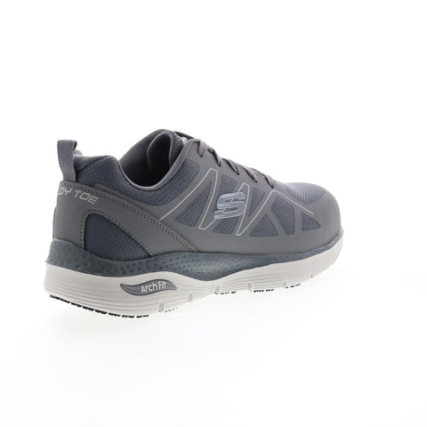 Skechers Arch Fit Slip Resistant Vigorit 200152 Mens Gray Athletic Work Shoes