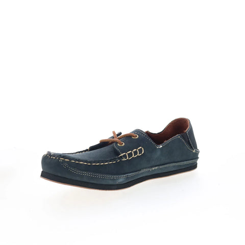 T.B. Phelps 2003-50 Mens Blue Nubuck Lace Up Loafers & Slip Ons Boat Shoes