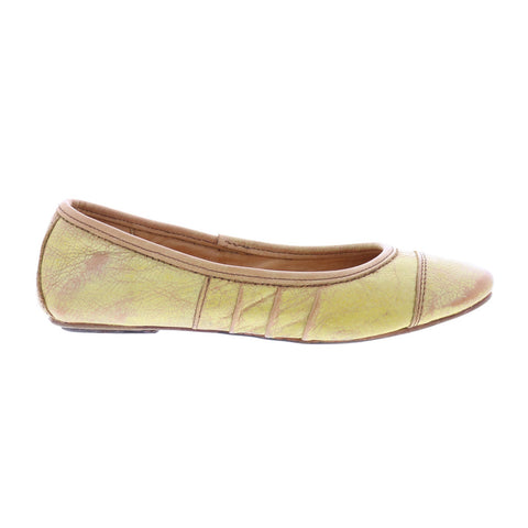 Bed Stu Step F301601 Womens Yellow Leather Slip On Ballet Flats Shoes