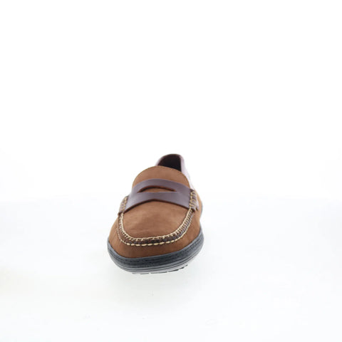 T.B. Phelps 2020-42 Mens Brown Nubuck Loafers & Slip Ons Penny Shoes