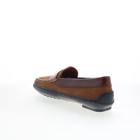 T.B. Phelps 2020-42 Mens Brown Nubuck Loafers & Slip Ons Penny Shoes