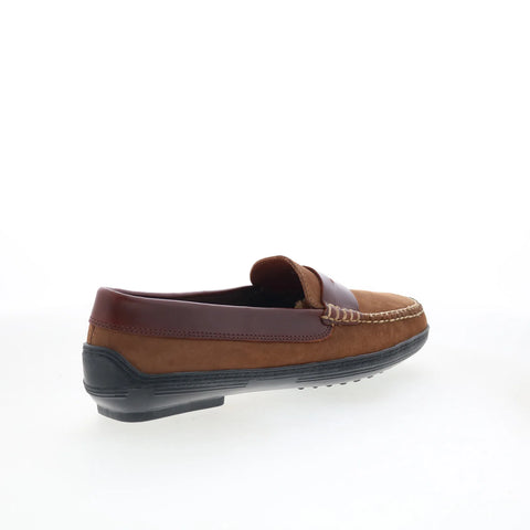 T.B. Phelps 2020-42 Mens Brown Nubuck Loafers & Slip Ons Penny Shoes