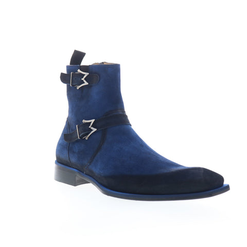 Mezlan 20200 Mens Blue Suede Zipper Casual Dress Boots