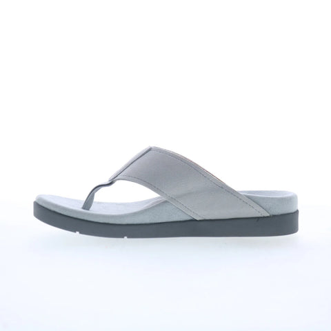 Spenco Hampton Suede 20212 Womens Gray Nubuck Slip On Slides Sandals Shoes