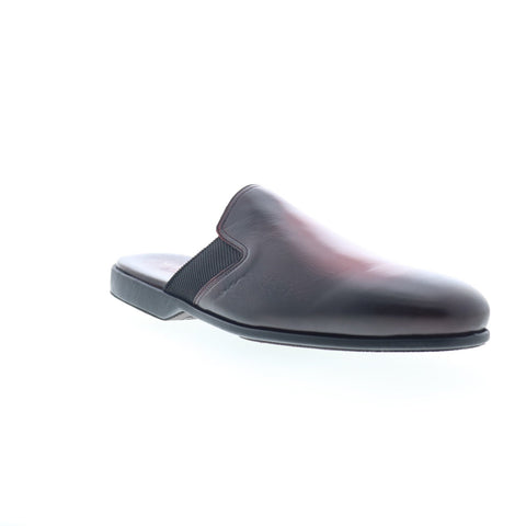Mezlan 20251 Mens Burgundy Leather Slip On Mules Slippers Shoes