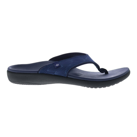 Spenco Yumi Wave 20270 Womens Blue Synthetic Slip On Flip-Flops Sandals Shoes