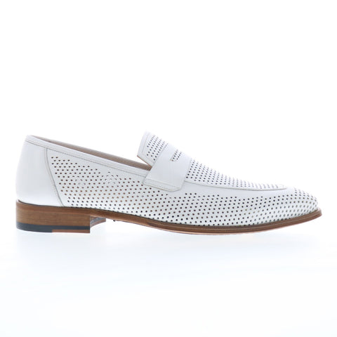 Mezlan Gianni 20296 Mens White Leather Loafers & Slip Ons Penny Shoes