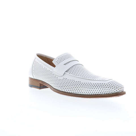 Mezlan Gianni 20296 Mens White Leather Loafers & Slip Ons Penny Shoes
