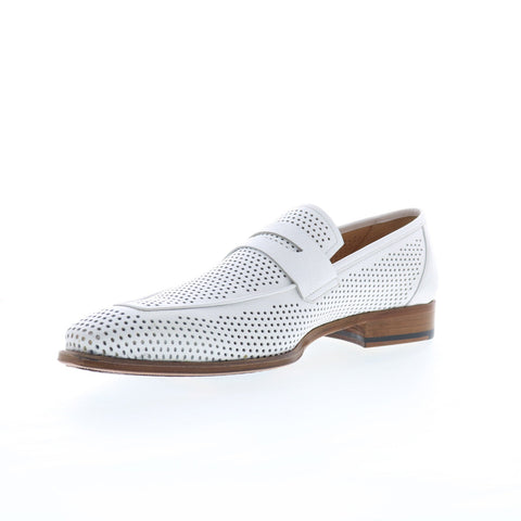 Mezlan Gianni 20296 Mens White Leather Loafers & Slip Ons Penny Shoes