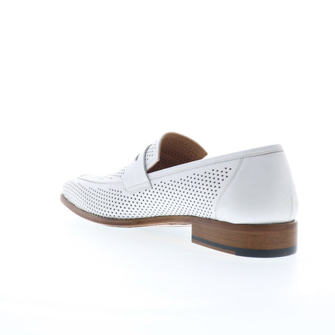 Mezlan Gianni 20296 Mens White Leather Loafers & Slip Ons Penny Shoes
