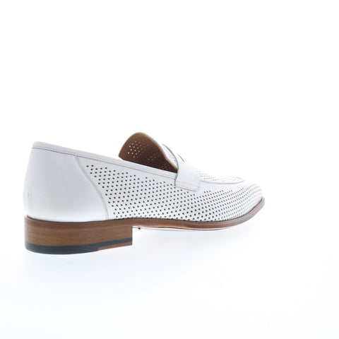 Mezlan Gianni 20296 Mens White Leather Loafers & Slip Ons Penny Shoes