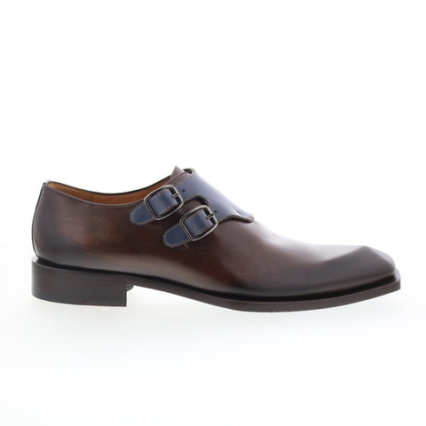 Mezlan Two-Tone Double Monk Stap Loafer 20423 Mens Brown Loafers Casual Shoes