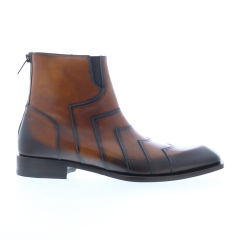 Mezlan 20493 Mens Brown Leather Zipper Casual Dress Boots