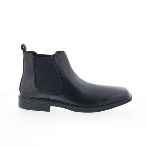Skechers Miller Boris 205072 Mens Black Leather Slip On Chelsea Boots