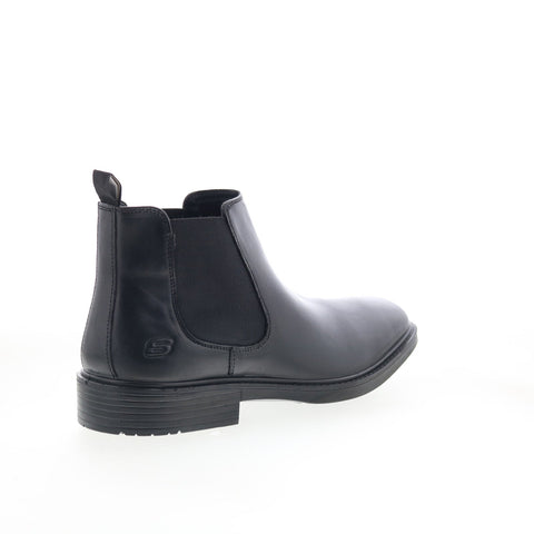 Skechers Miller Boris 205072 Mens Black Leather Slip On Chelsea Boots