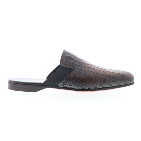Mezlan Elio Mule Slide 20514 Mens Brown Leather Slip On Mules Slippers Shoes