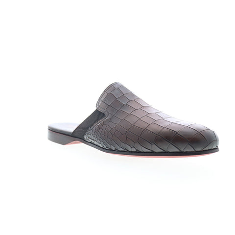Mezlan Elio Mule Slide 20514 Mens Brown Leather Slip On Mules Slippers Shoes