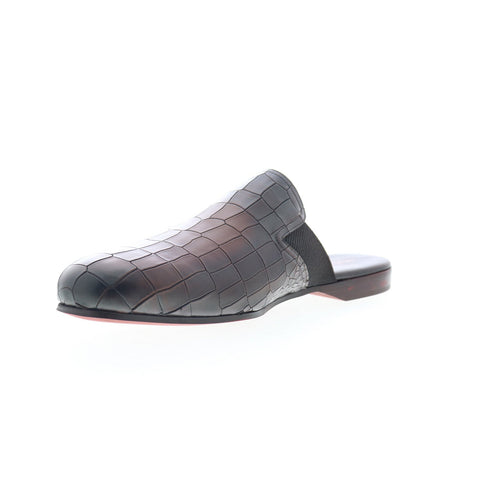 Mezlan Elio Mule Slide 20514 Mens Brown Leather Slip On Mules Slippers Shoes
