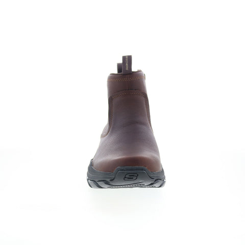 Skechers Respected Evanston 205176 Mens Brown Leather Casual Dress Boots