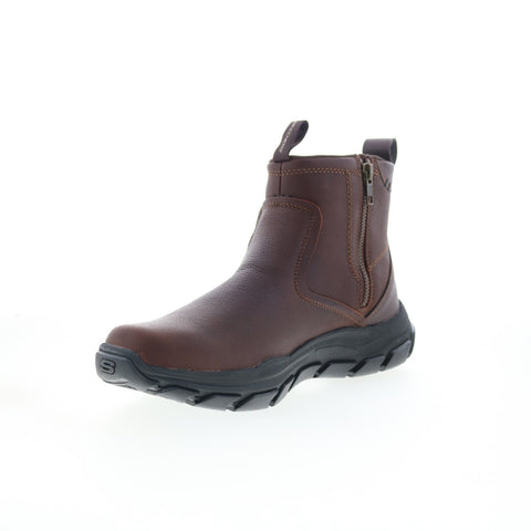 Skechers Respected Evanston 205176 Mens Brown Leather Casual Dress Boots