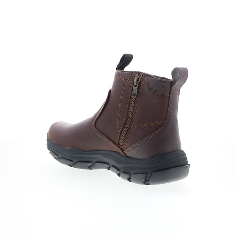 Skechers Respected Evanston 205176 Mens Brown Leather Casual Dress Boots