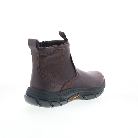 Skechers Respected Evanston 205176 Mens Brown Leather Casual Dress Boots