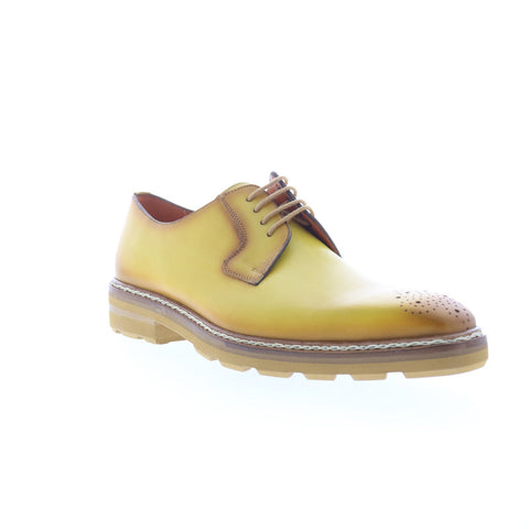 Mezlan Lightweight derby 20615 Mens Yellow Leather Oxfords Plain Toe Shoes