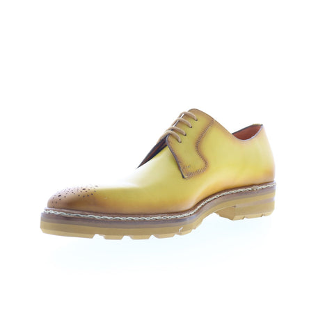 Mezlan Lightweight derby 20615 Mens Yellow Leather Oxfords Plain Toe Shoes