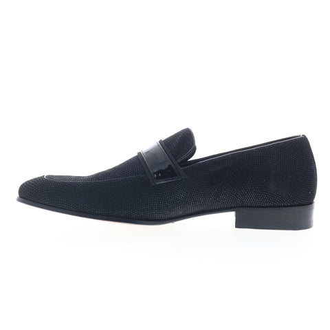 Mezlan Capizzi 20645 Mens Black Leather Loafers & Slip Ons Penny Shoes