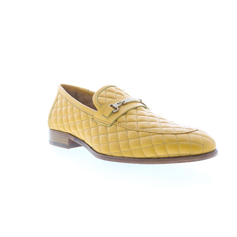 men's mustard yellow dress shoes Mezlan Quilted Calfskin Loafers 206618 Mens Yellow Loafers Casual Shoe