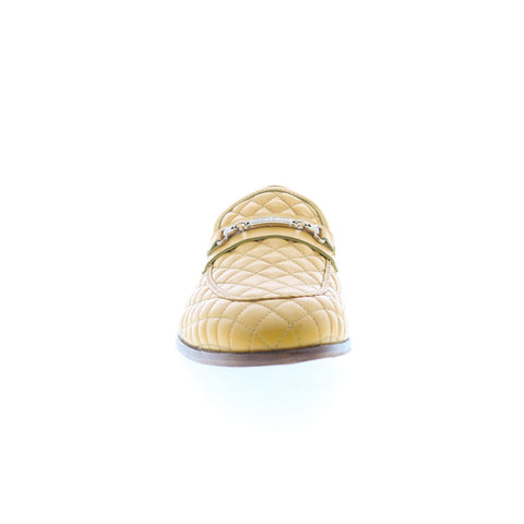 Mezlan Quilted Calfskin Loafers 206618 Mens Yellow Loafers Casual Shoes