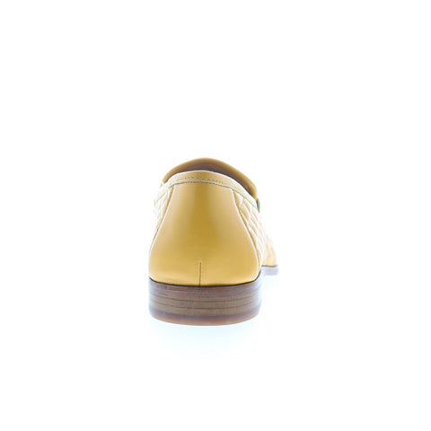 Mezlan Quilted Calfskin Loafers 206618 Mens Yellow Loafers Casual Shoes