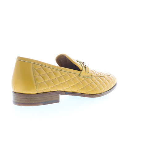 Mezlan Quilted Calfskin Loafers 206618 Mens Yellow Loafers Casual Shoes