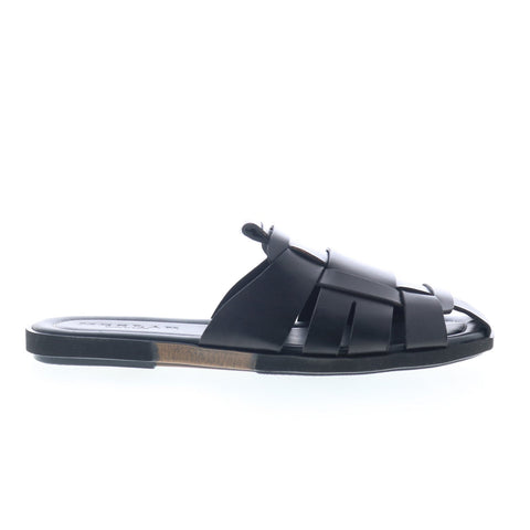Mezlan Backless Fisherman Sandals 20668 Mens Black Mules Slippers Shoes