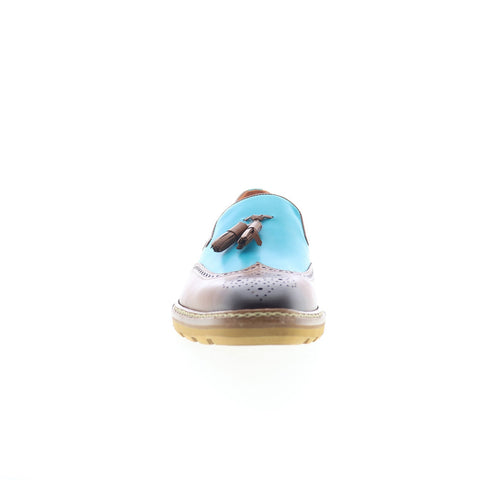 Mezlan Two Tone Wingtip 20745 Mens Blue Loafers & Slip Ons Tasseled Shoes