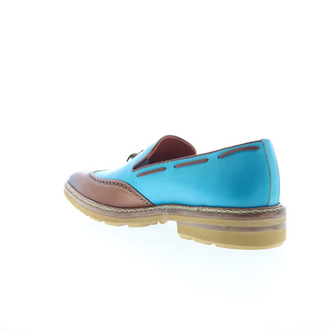 Mezlan Two Tone Wingtip 20745 Mens Blue Loafers & Slip Ons Tasseled Shoes
