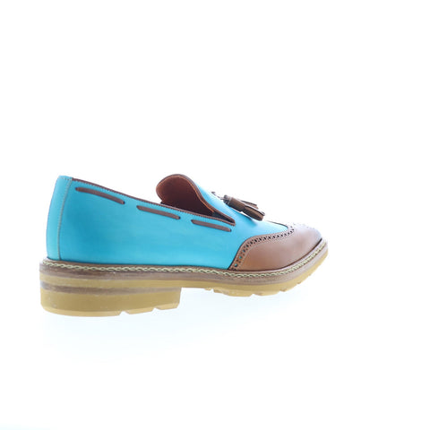 Mezlan Two Tone Wingtip 20745 Mens Blue Loafers & Slip Ons Tasseled Shoes