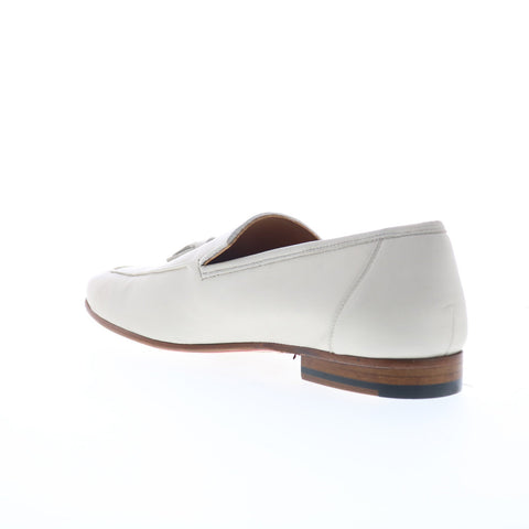 Mezlan Javea 21146 Mens White Leather Loafers & Slip Ons Tasseled Shoes
